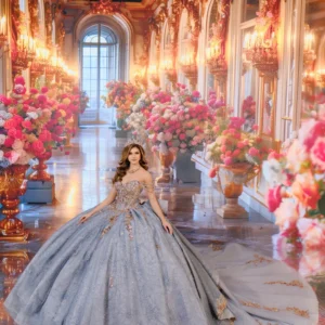 MVWF30191-Show-stopping corset top ball gown w/ detachable train